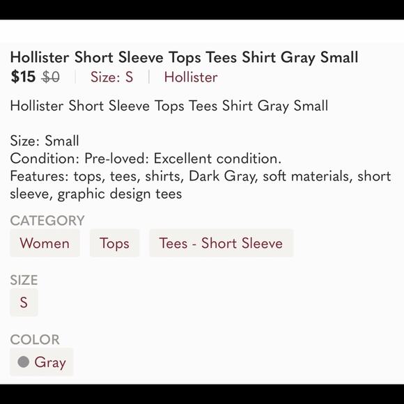 Hollister Short Sleeve Tops Blue and Gray Bundle - Picture 7 of 7